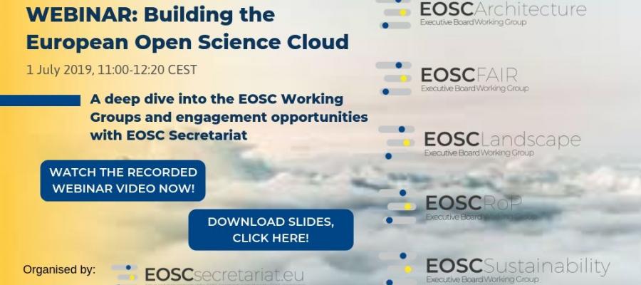 1st EOSC Secretariat Webinar: “Building the European Open Science Cloud”